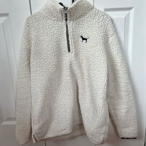 Victoria secret pink - white fleece quarter zip